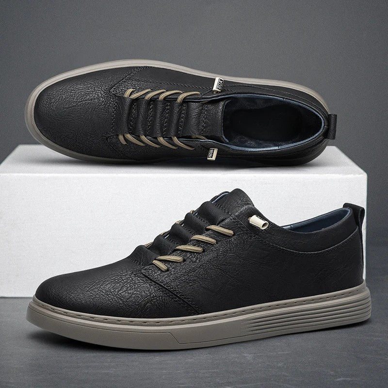 CALDER LEATHER LOWSTRIDE SNEAKERS
