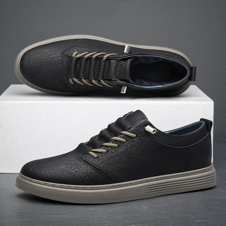 CALDER LEATHER LOWSTRIDE SNEAKERS