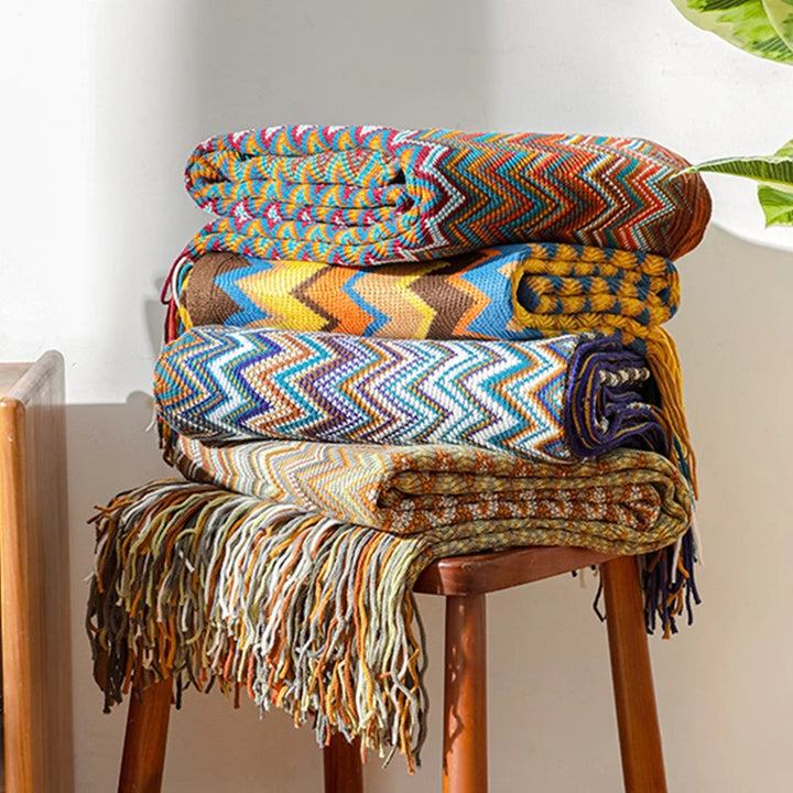 CALIRA WOVEN CHEVRON THROW