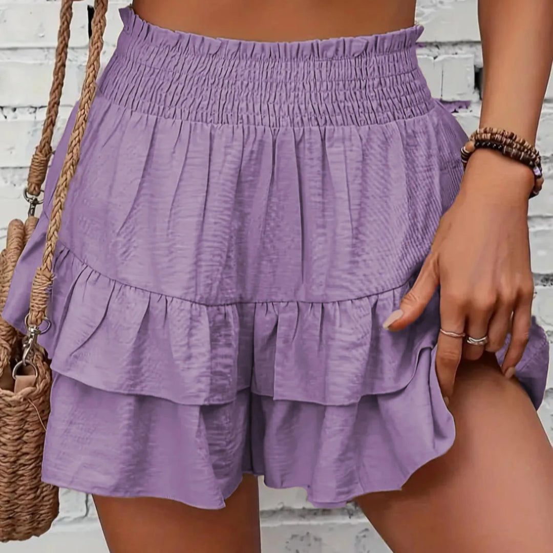 LUNARIA DRAPE RUFFLE SHORTS