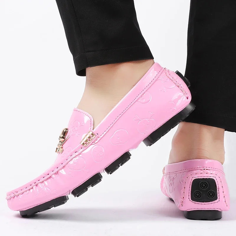 CROWNCUT SKULL LEATHER LOAFERS