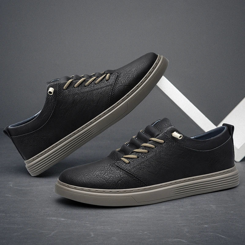 CALDER LEATHER LOWSTRIDE SNEAKERS