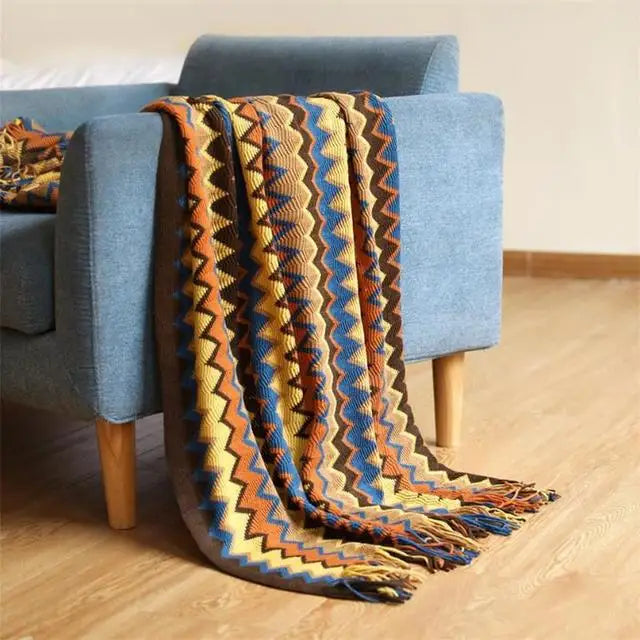 CALIRA WOVEN CHEVRON THROW