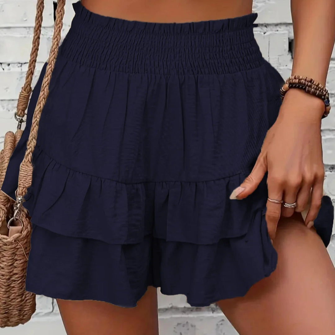 LUNARIA DRAPE RUFFLE SHORTS