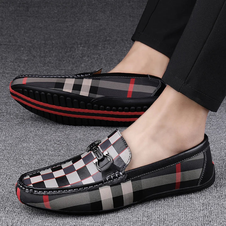 CARVETTI PLAID LEATHER LOAFER