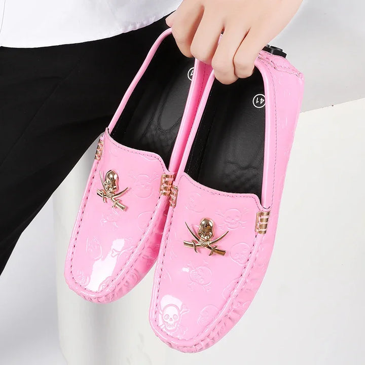 CROWNCUT SKULL LEATHER LOAFERS
