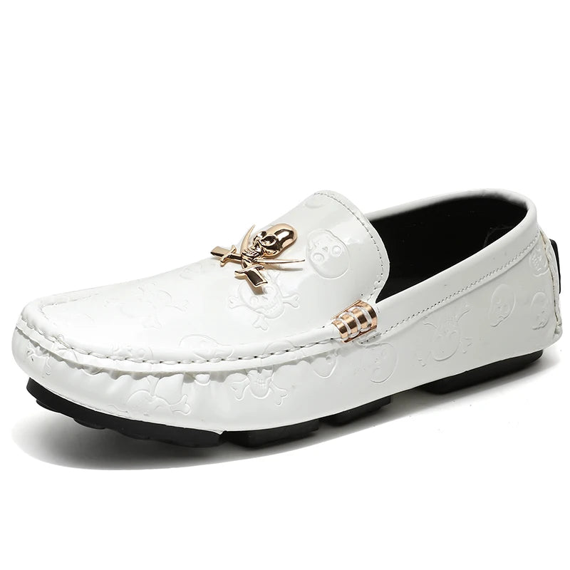 CROWNCUT SKULL LEATHER LOAFERS
