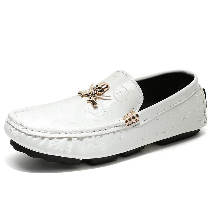 CROWNCUT SKULL LEATHER LOAFERS