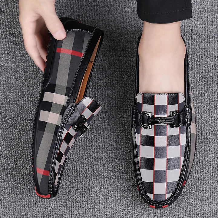 CARVETTI PLAID LEATHER LOAFER
