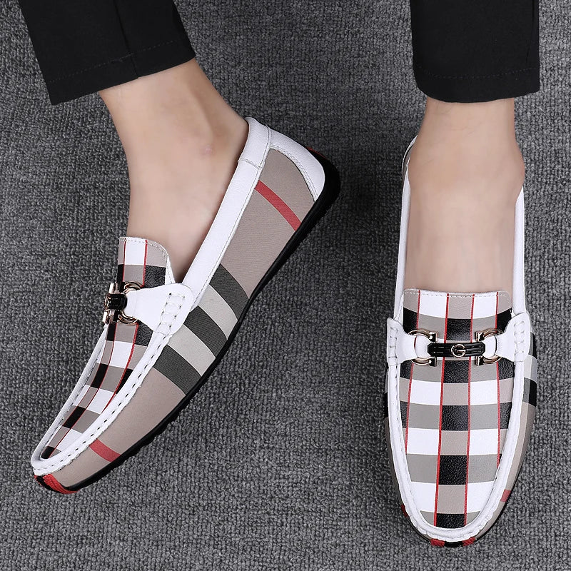 CARVETTI PLAID LEATHER LOAFER