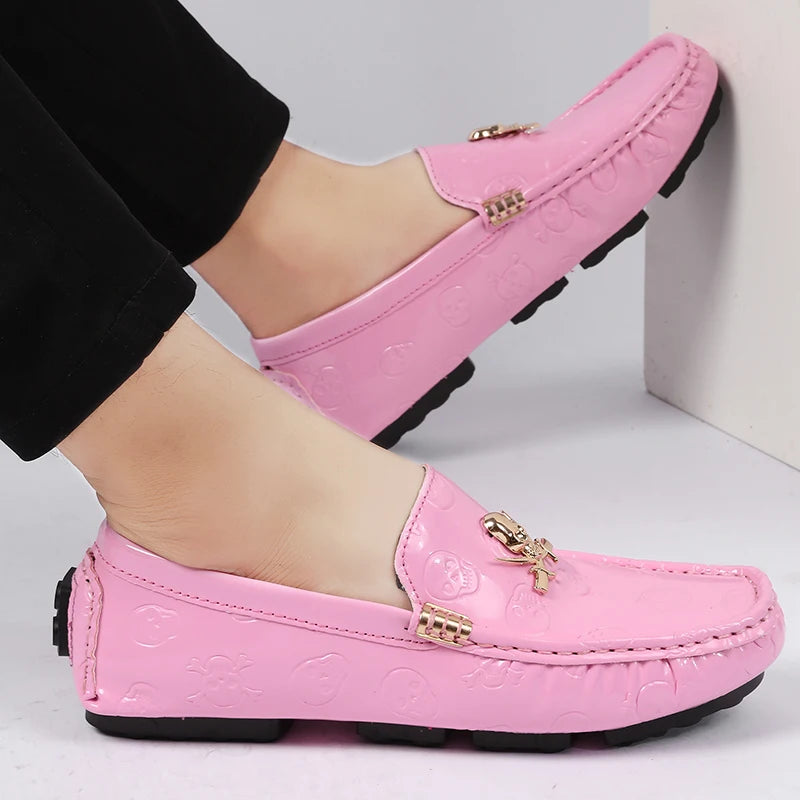 CROWNCUT SKULL LEATHER LOAFERS