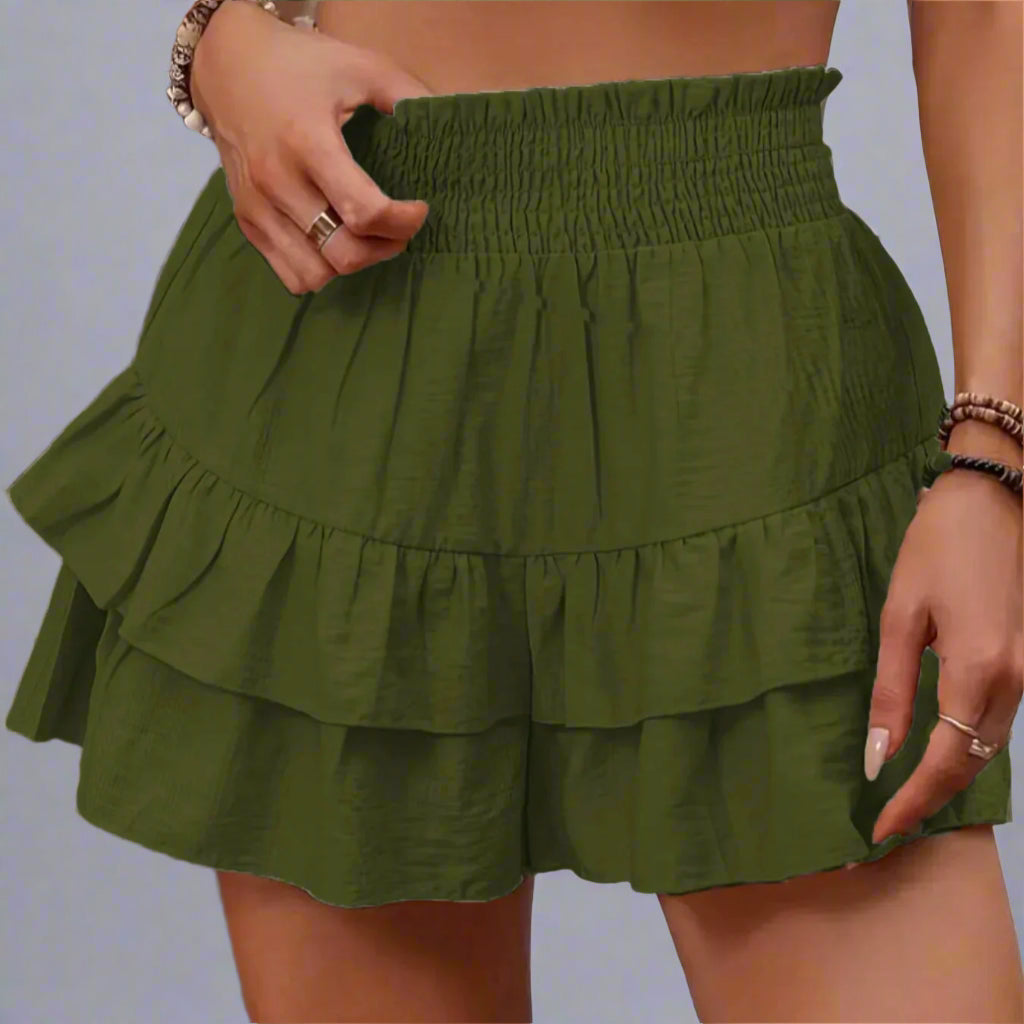 LUNARIA DRAPE RUFFLE SHORTS