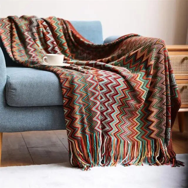 CALIRA WOVEN CHEVRON THROW