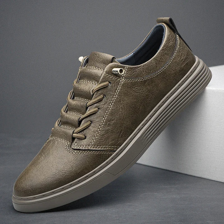 CALDER LEATHER LOWSTRIDE SNEAKERS