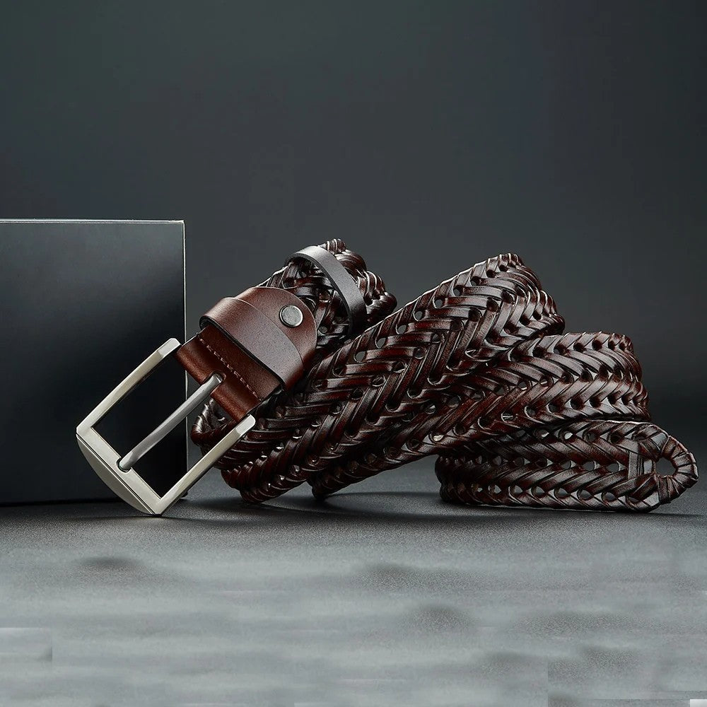 DAKOTA COWHIDE BRAIDED BELT