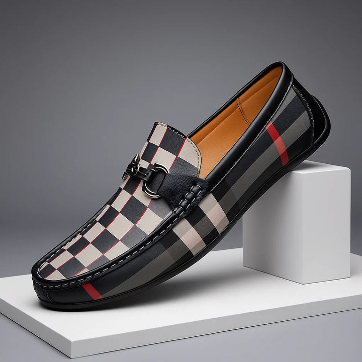 CARVETTI PLAID LEATHER LOAFER