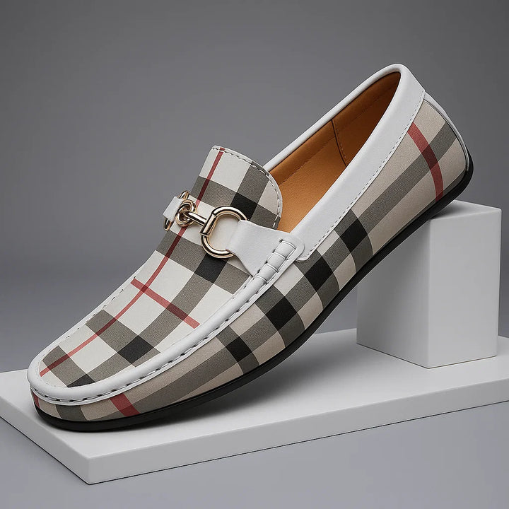 CARVETTI PLAID LEATHER LOAFER