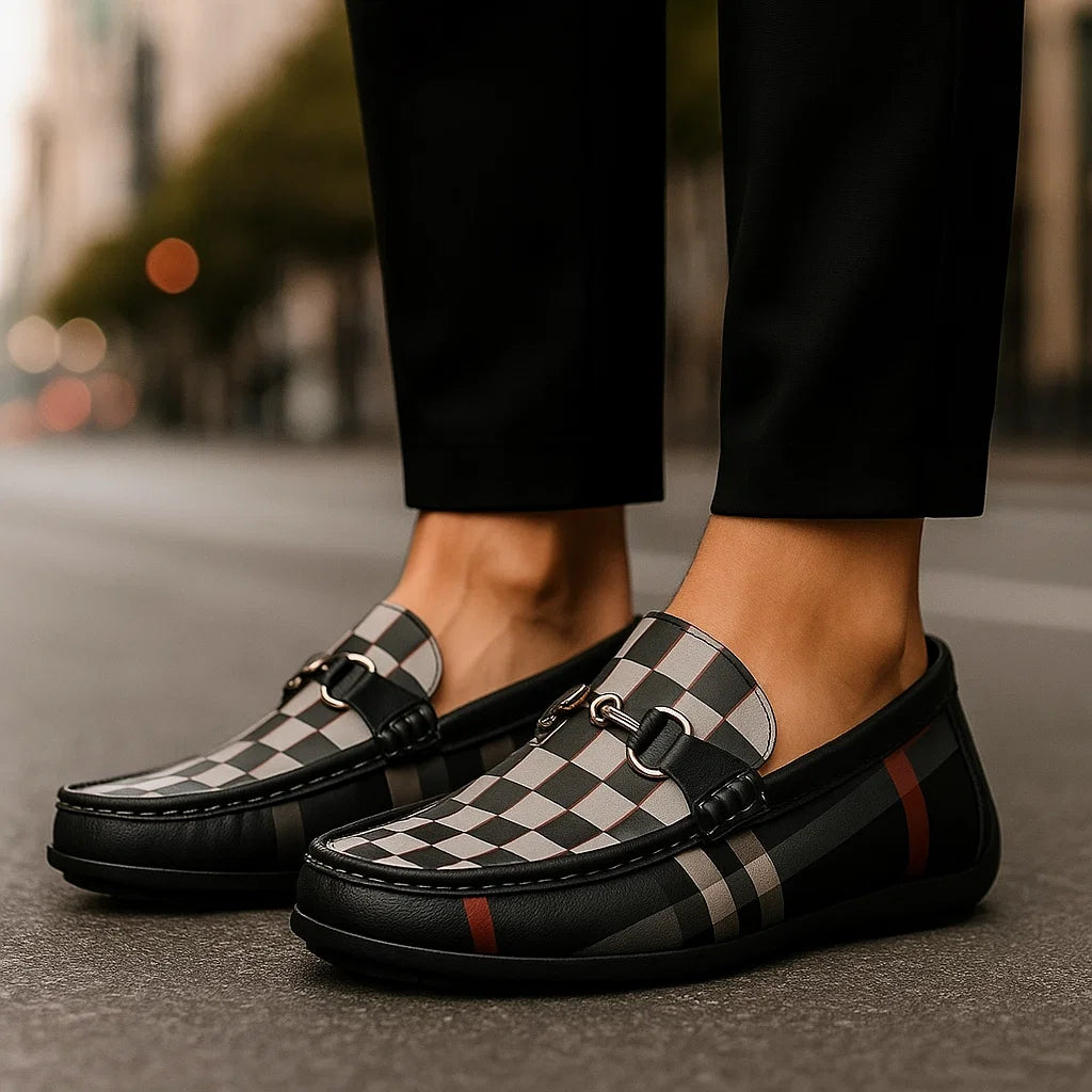 CARVETTI PLAID LEATHER LOAFER
