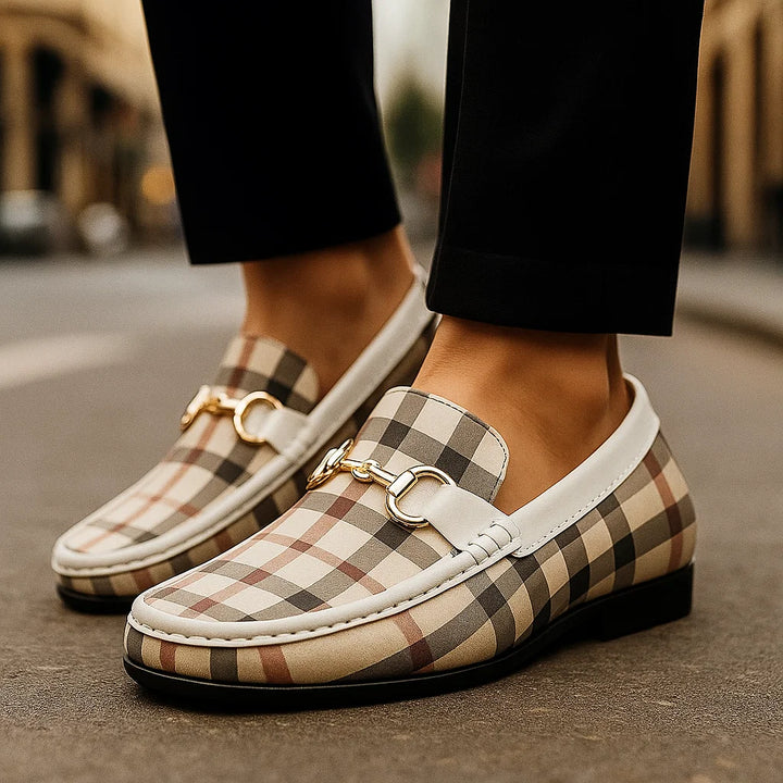 CARVETTI PLAID LEATHER LOAFER