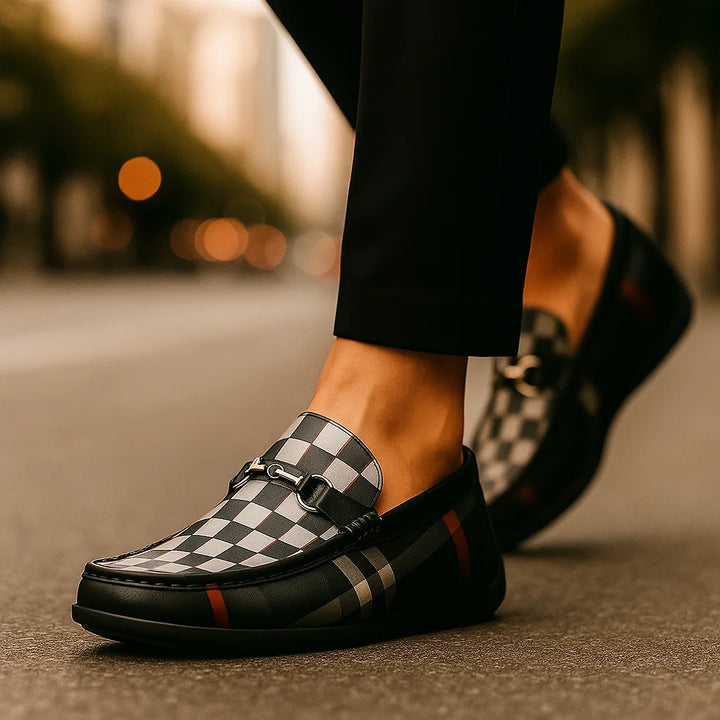 CARVETTI PLAID LEATHER LOAFER
