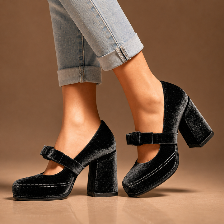 VALENTINA VELVET HEELS