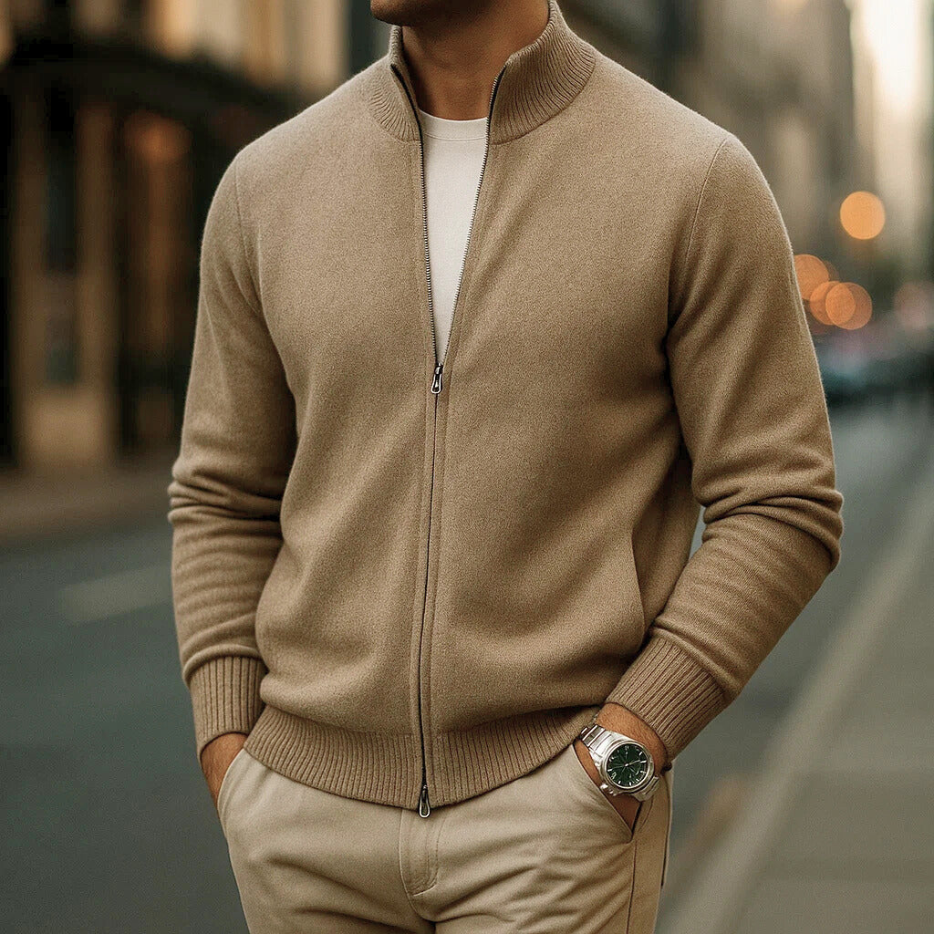 CARMANO CASHMERE ZIP CARDIGAN