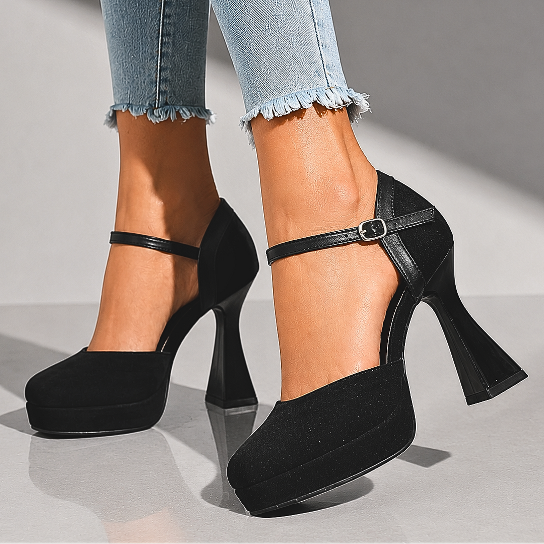 SELENA SUEDE PLATFORM HEELS