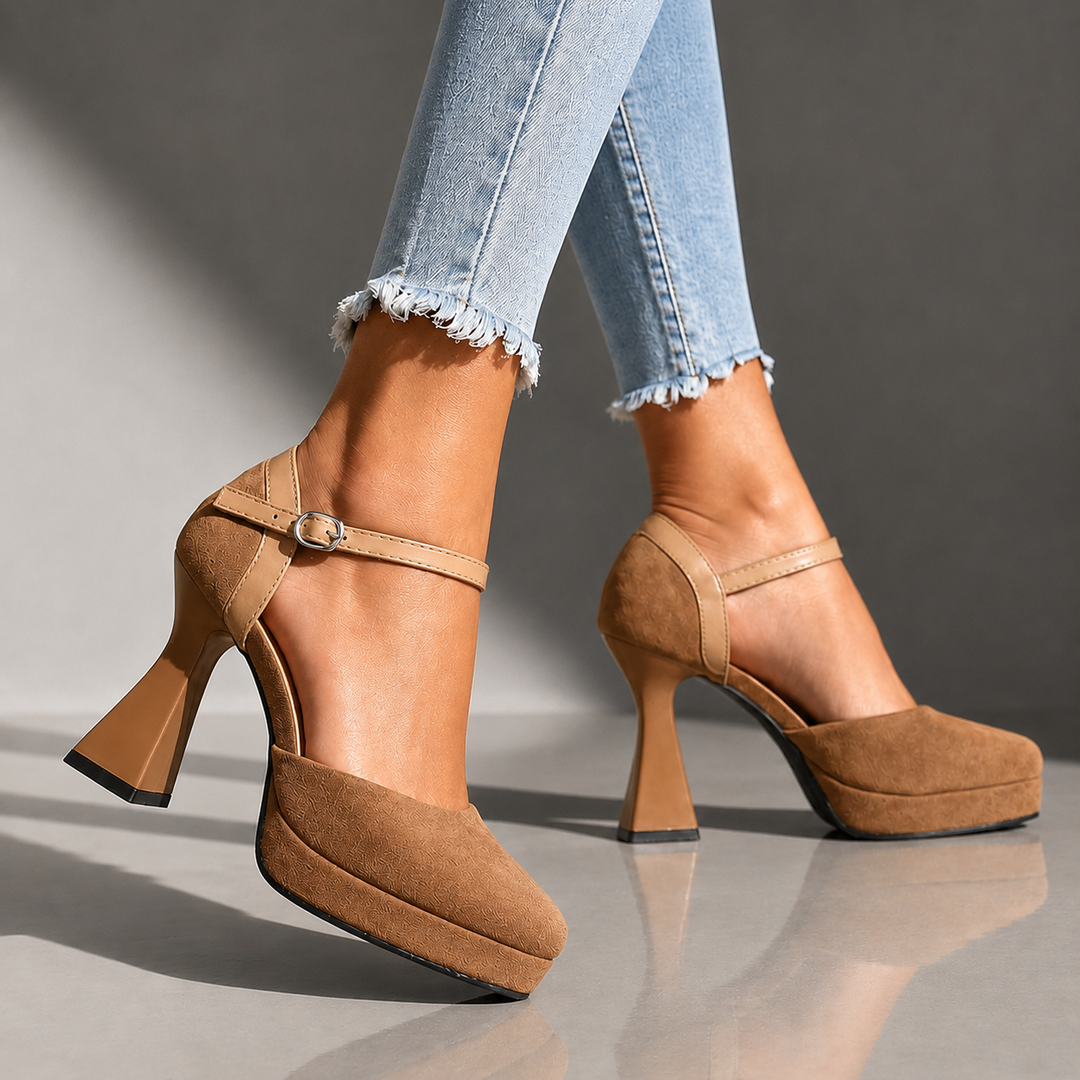 SELENA SUEDE PLATFORM HEELS