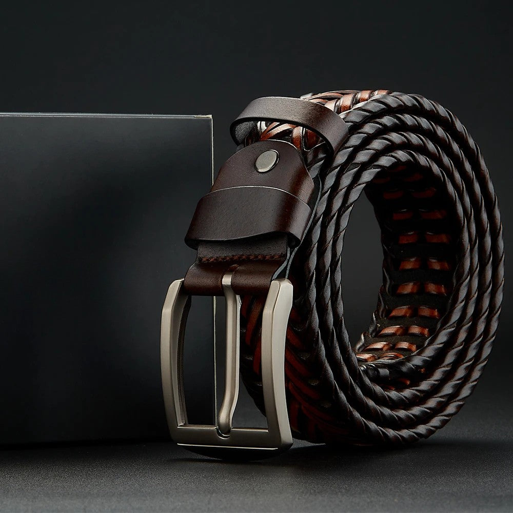 DAKOTA COWHIDE BRAIDED BELT