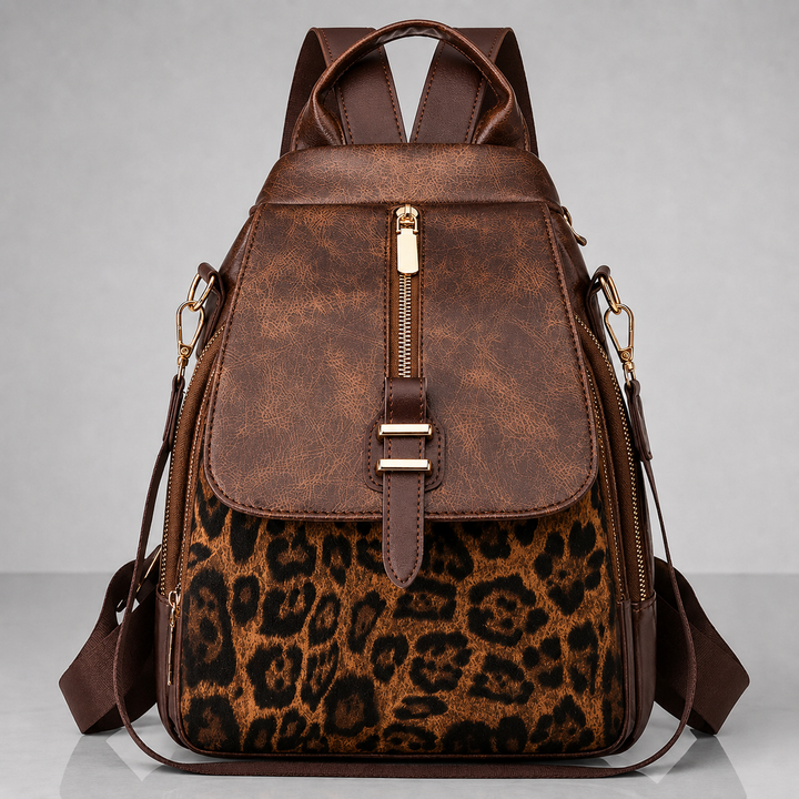 LILIAN LEOPARD LEATHER BACKPACK