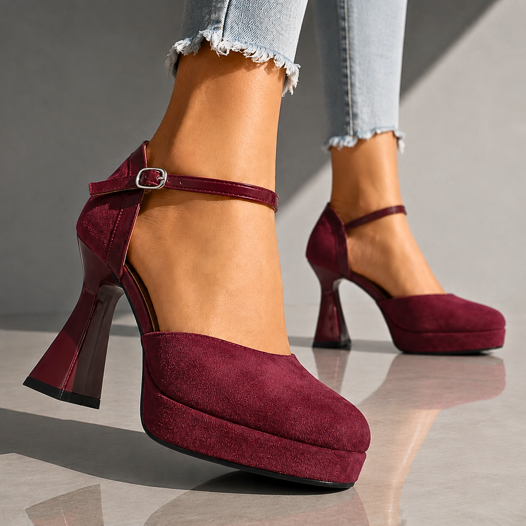 SELENA SUEDE PLATFORM HEELS