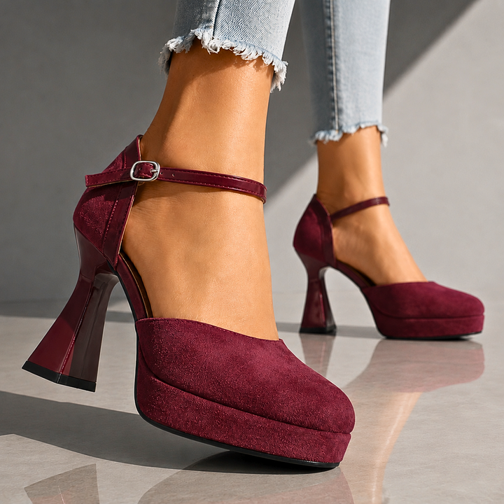 SELENA SUEDE PLATFORM HEELS