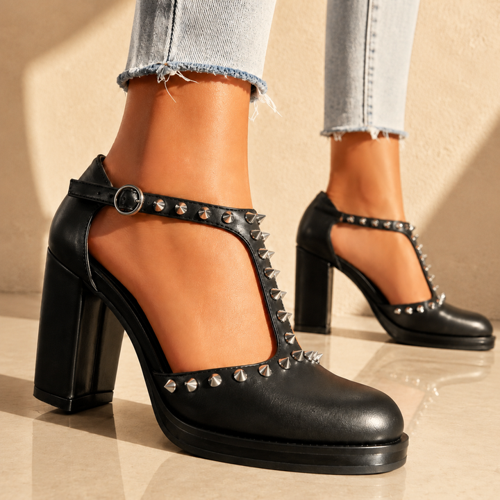 RHIANNA RETRO RIVET HEELS