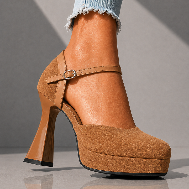 SELENA SUEDE PLATFORM HEELS