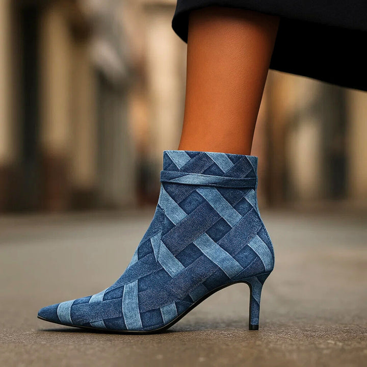 DANICA WOVEN DENIM HEELS