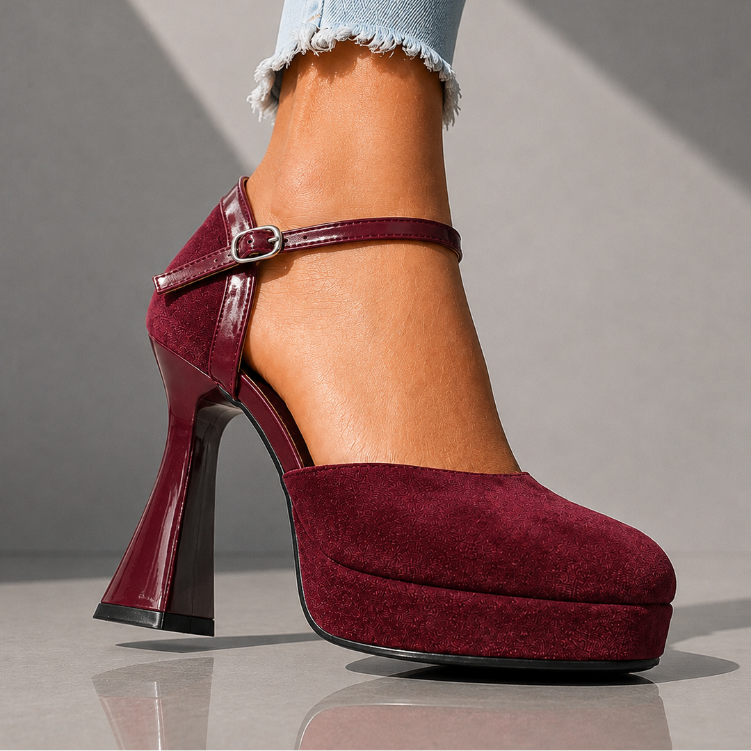 SELENA SUEDE PLATFORM HEELS