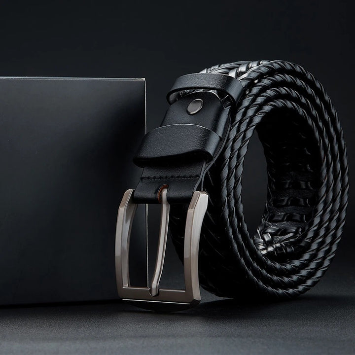 DAKOTA COWHIDE BRAIDED BELT