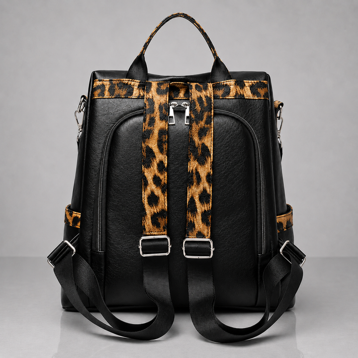 LIVIA LEOPARD LEATHER BACKPACK