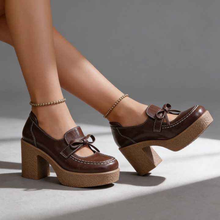 AVINA BOW PLATFORM HEELS