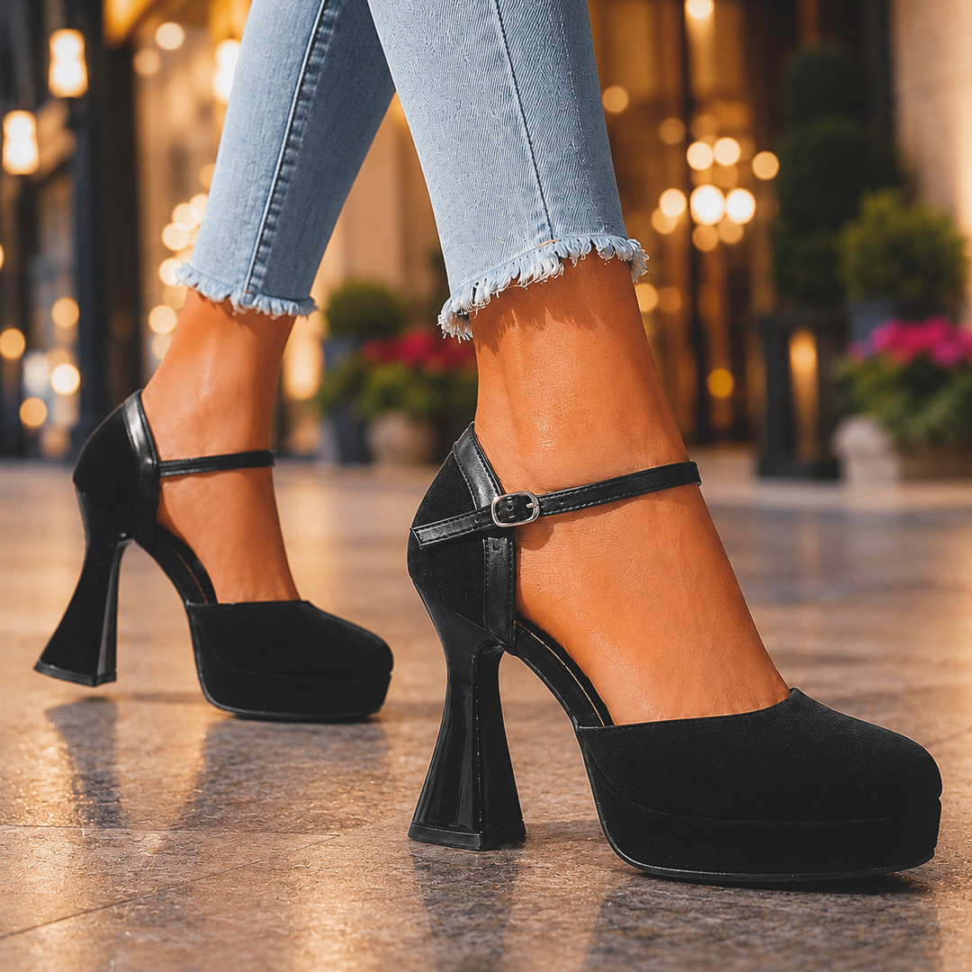 SELENA SUEDE PLATFORM HEELS