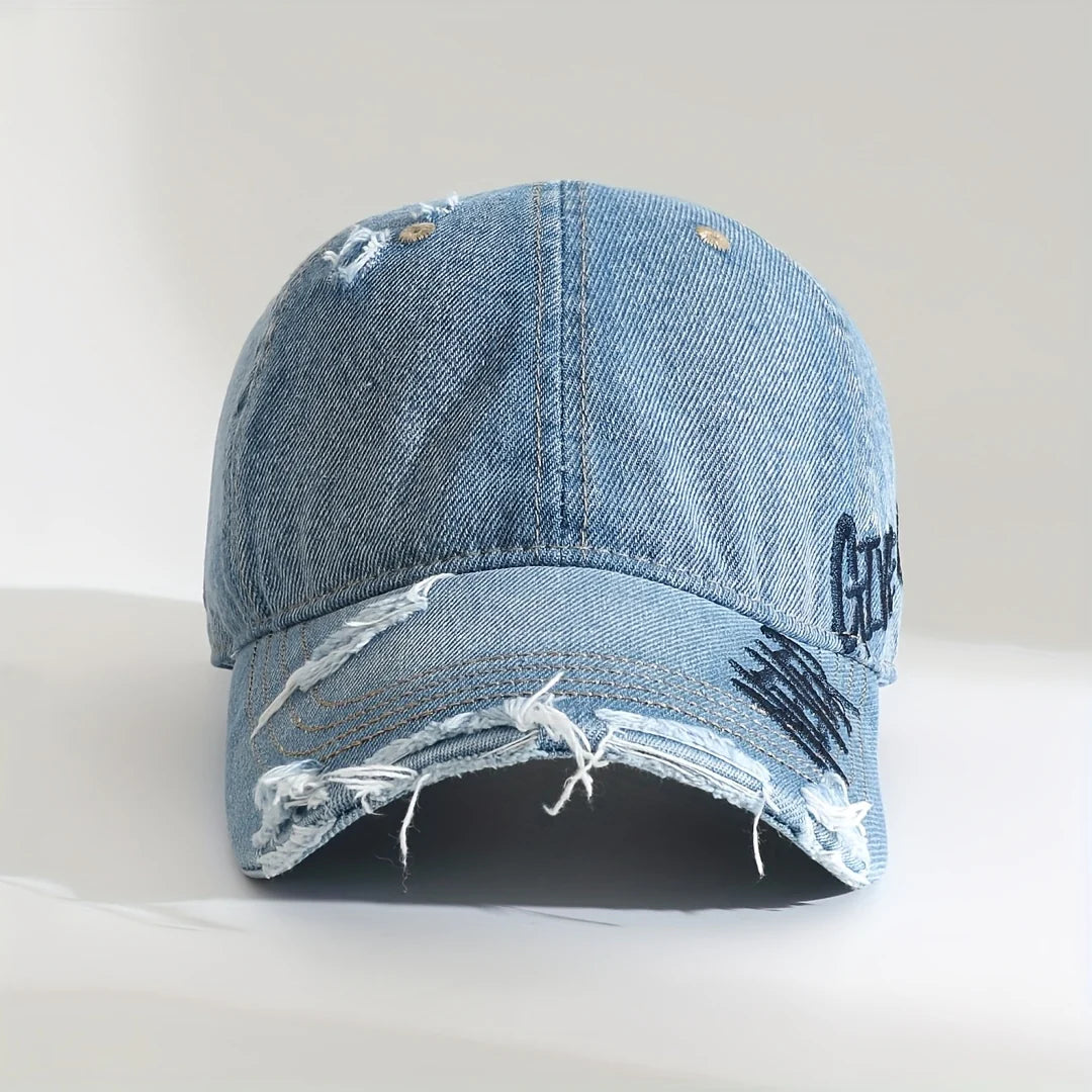 NEVER GIVE UP DENIM CAP