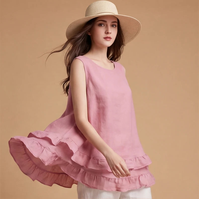 SADIE BELLE LINEN MINI DRESS