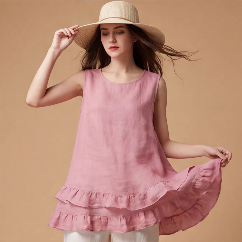 SADIE BELLE LINEN MINI DRESS